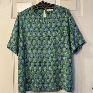 Ailanto Women's EUR 42 US 14  Blouse Short Sleeve Starfish & Shells Multicolor